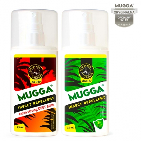 MUGGA Spray STRONG 50% DEET + MUGGA Spray 9,5% DEET