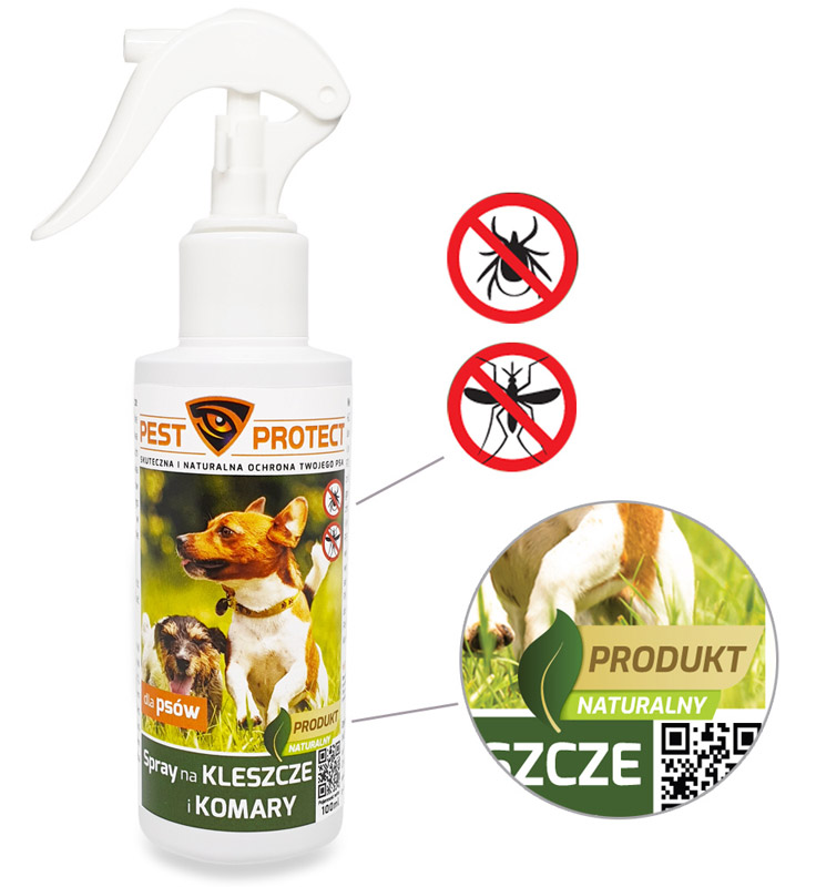 Spray, środek na kleszcze komary dla psa PEST PROTECT 100ml
