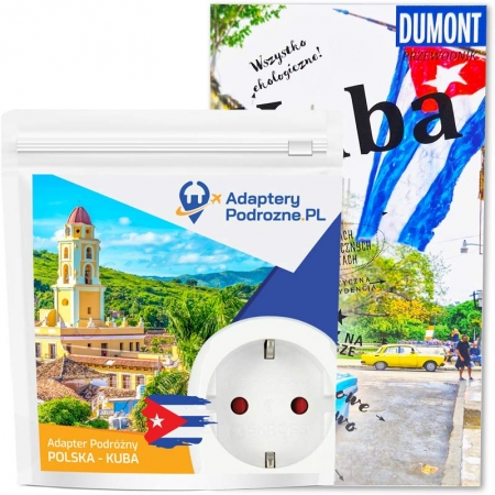 Adapter Podróżny + Przewodnik i Mapa Kuba